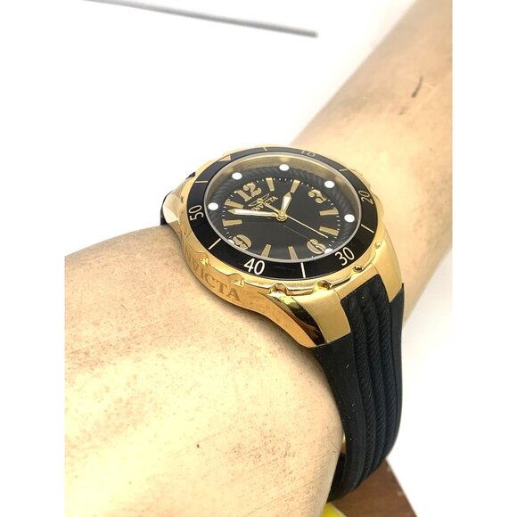 Invicta Women's Watch 17486 Angel Quartz Gold Black Rubber Band 38mm - Picture 6 of 15